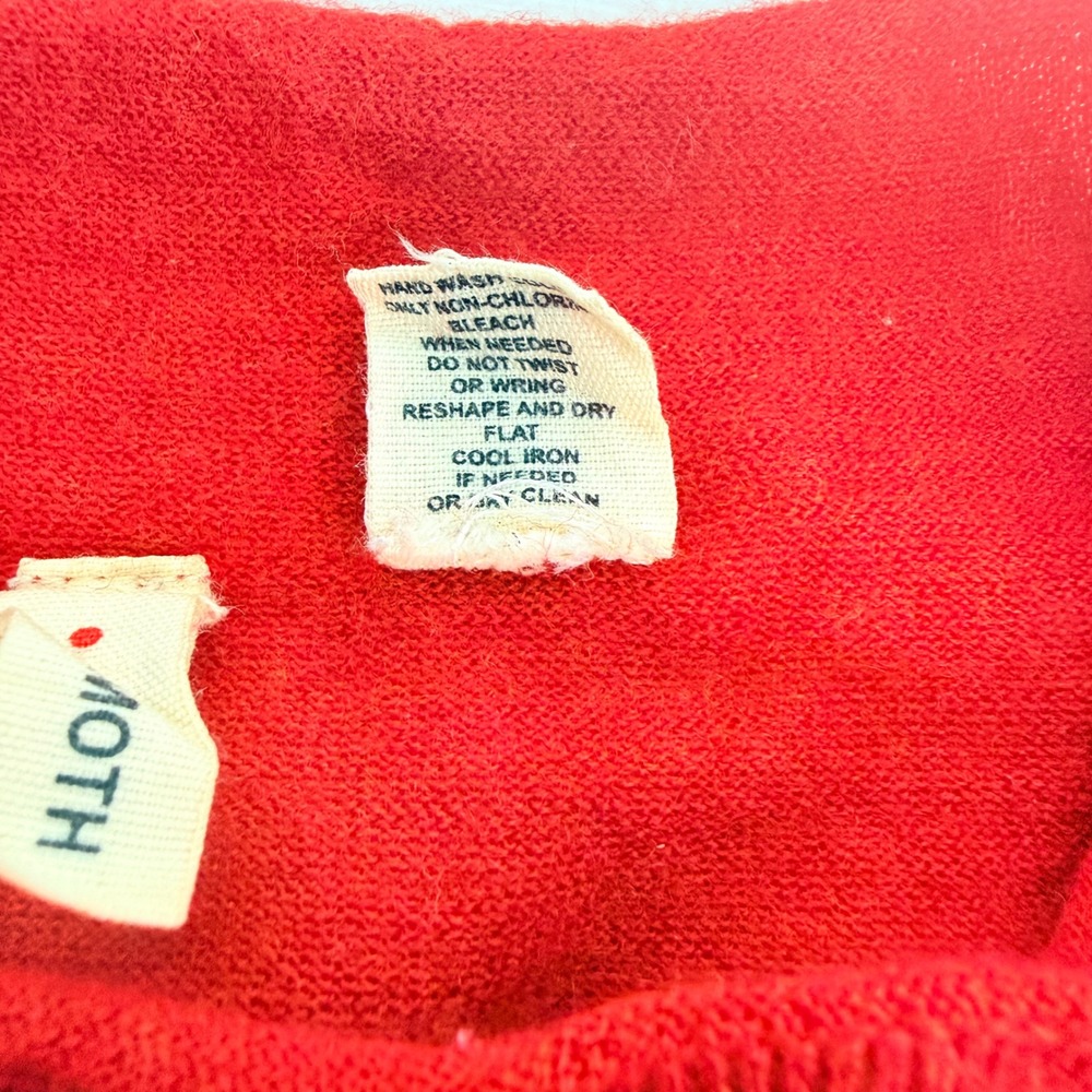 Anthropologie Moth Rosette Mock Neck Sweater Size S Red Wool Cashmere Blend - Picture 11 of 16